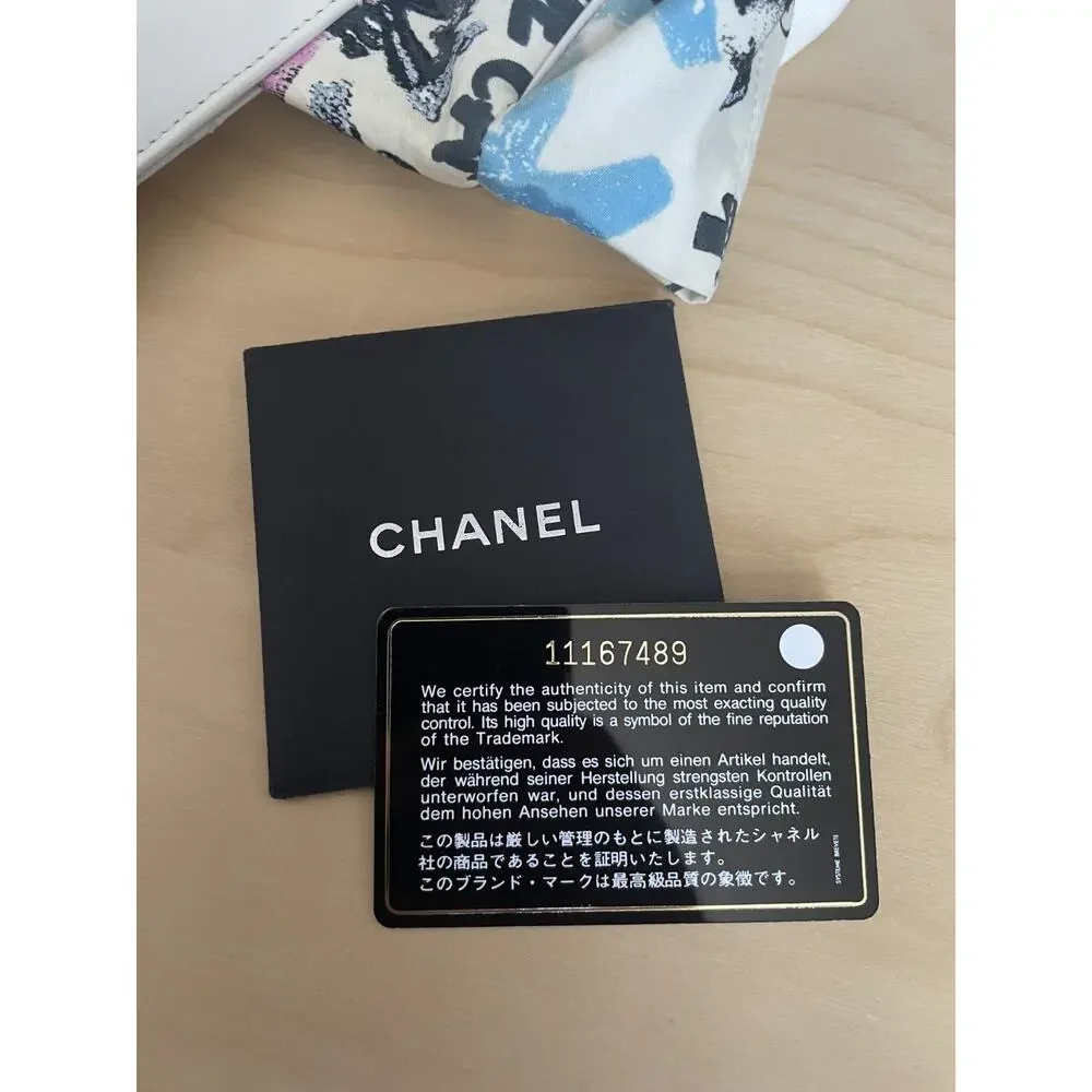 Chanel Graffiti Tote White Bag CC Logo Print Archetype Cerf Executive GST Surf
